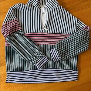 Varsity Striped Half-Zip Pullover